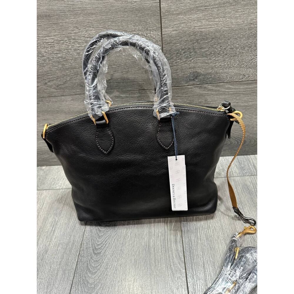Dooney & Bourke Florentine Leather Satchel Black/Black bag A641294 - Picture 3 of 13